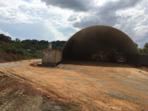 Claiborne Hauling LLC, 70'x120' Metal Roof Between Two Shipping Containers